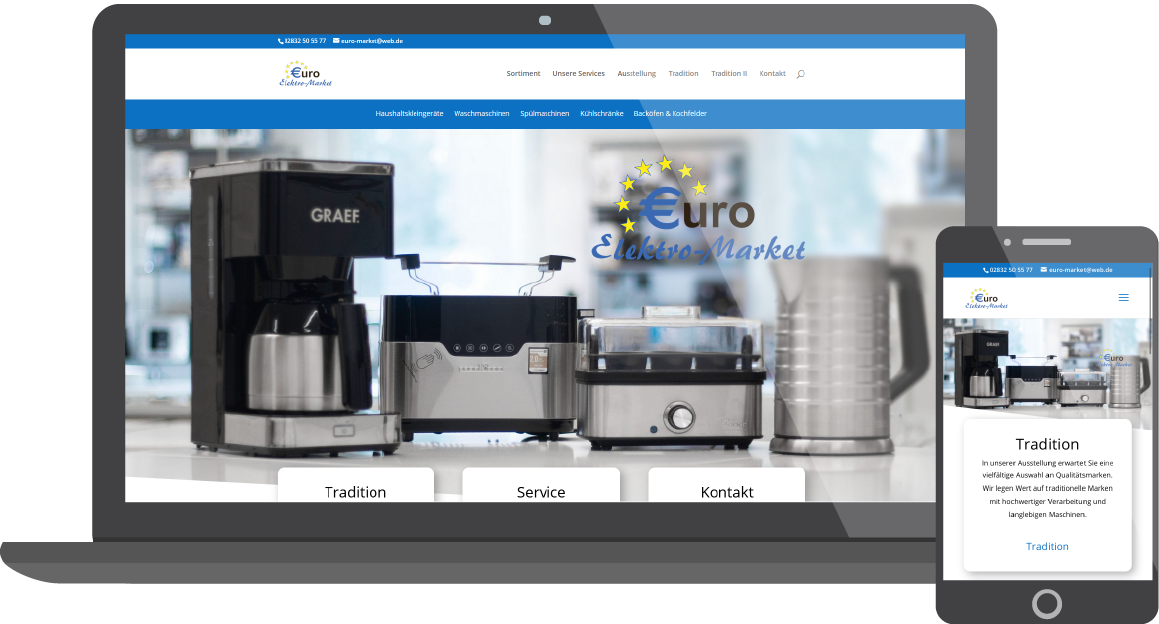 Euro Elektro Market Screenshot von der Seite Euro Elektro Market
